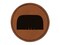 Toothbrush Mustache Moustache Silhouette Round Iron-On Engraved Faux Leather Patch Applique - 2.5"